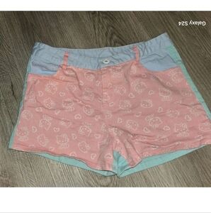 Hello Kitty Pink and Blue Girls Denim Shorts Size Xl